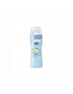 Chicco Biberón Well Latex Azul +2 meses 250ml     