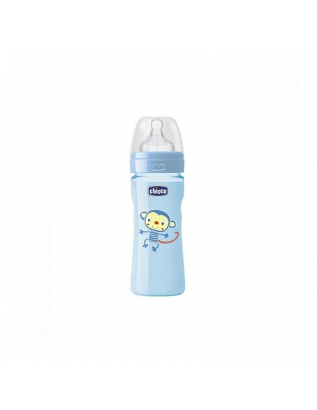 Chicco Biberón Well Latex Azul +2 meses 250ml     