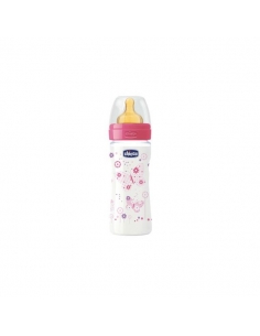 Chicco Biberón Well Latex Rosa +2 meses 250ml     
