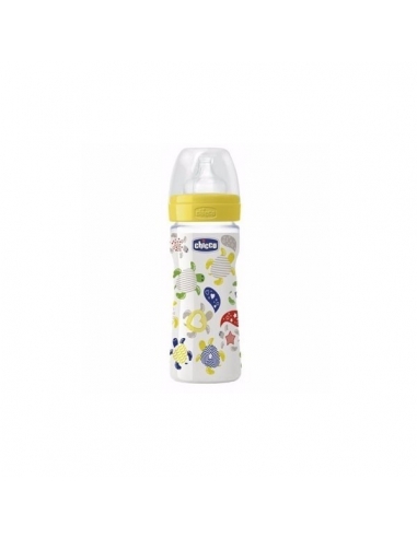 Chicco Biberón Well Silicona Amarillo +2 meses 250ml     