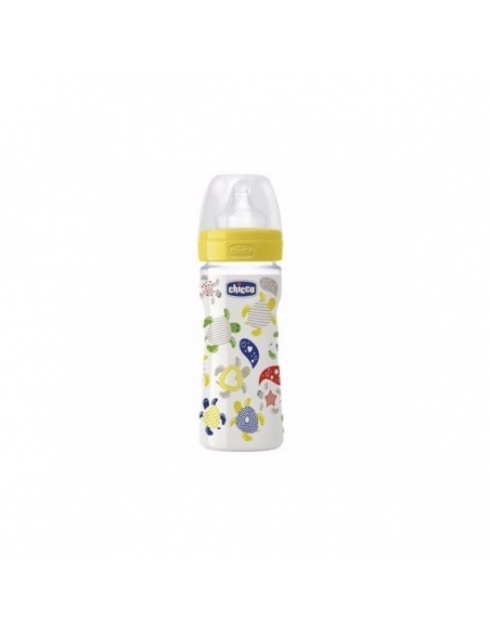 Chicco Biberón Well Silicona Amarillo +2 meses 250ml     