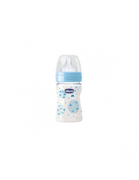 Chicco Biberón Well Silicona Azul 0 meses 150ml      