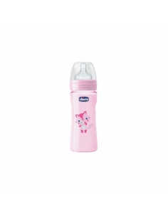 Chicco Biberón Well Silicona Rosa +2 meses 250ml     