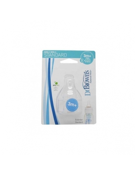Dr Browns Tetina 3-6 meses Standar Nivel 2 2uds     