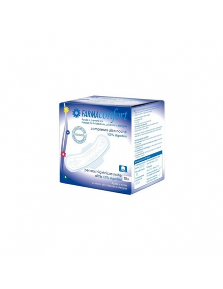 Farmaconfort Compresa Algodón Ultrafinas Noche 10uds     