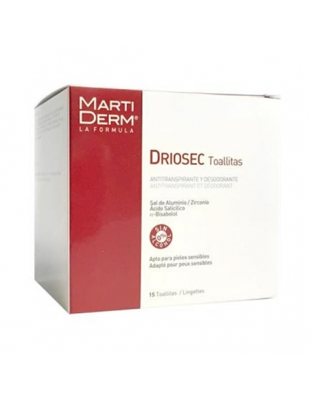 Martiderm Driosec Antitranspirante Corporal 15 Toallitas