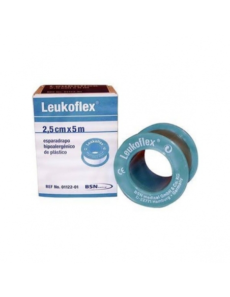 Leukoflex Esparadrapo Blanco Plástico Hipoalergénico 2.6cm 5m