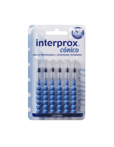 Interprox Cepillo Cónico Azul 6uds         