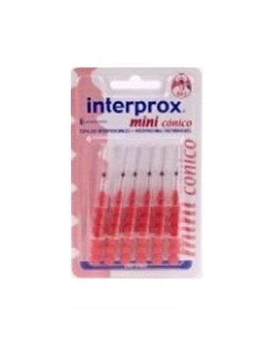 interprox Cepillo Mini Cónico Rojo 6uds      