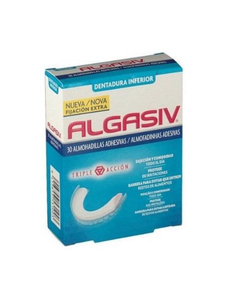 Algasiv Almohadilla Adhesiva Dentadura Inferior 30 Uds