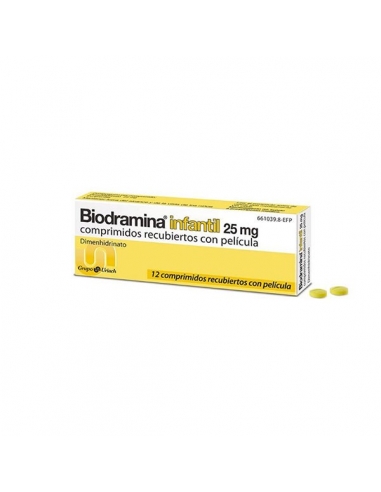 Biodramina Infantil 25mg 12 Comprimidos            