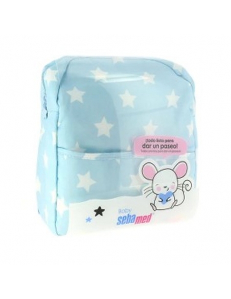 Sebamed Mochila Azul + Productos Cuidado Bebé