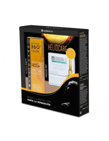Heliocare Pack 360º Gel Oil Free Bronce SPF50+ 50ml + Endocare-C Ampollas 7x2ml