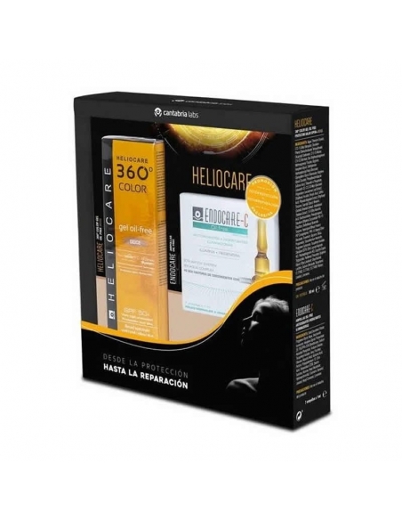 Heliocare Pack 360º Gel Oil Free Beige SPF50+ 50ml + Endocare-C Ampollas 7x2ml