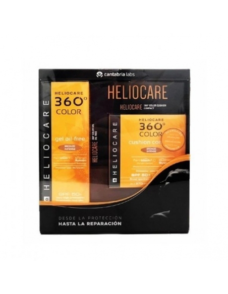 Heliocare Pack 360º Gel Oil Free Bronze Intense SPF50+ 50ml + Cushion Compact Bronze 15gr