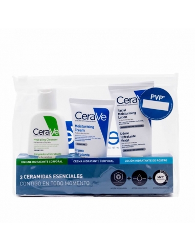 Cerave Limpiador Hidratante 88ml + Crema Hidratante 50ml + Loción 50ml