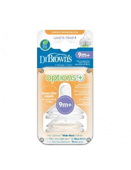 Dr Browns Tetina Boca Ancha Comilón Nivel 4 2uds