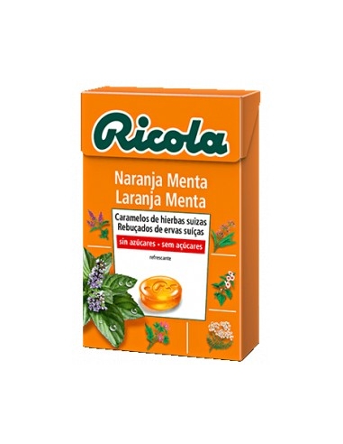 Ricola Caramelo Naranja Menta Sin Aucar Caja 50gr      