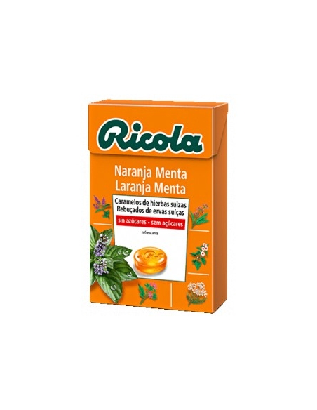 Ricola Caramelo Naranja Menta Sin Aucar Caja 50gr      