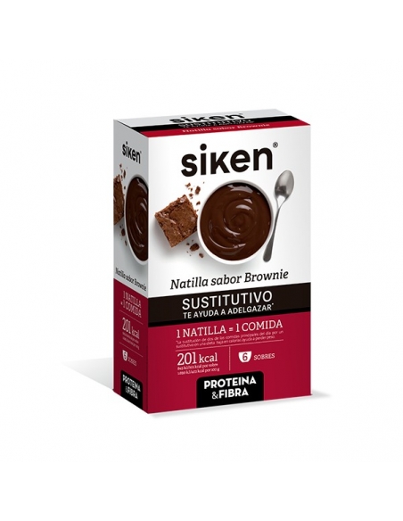 Siken Natillas Sustitutivas sabor Brownie 6 sobres