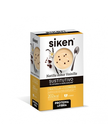 Siken Natillas Sustitutivas sabor Vainilla 6 sobres