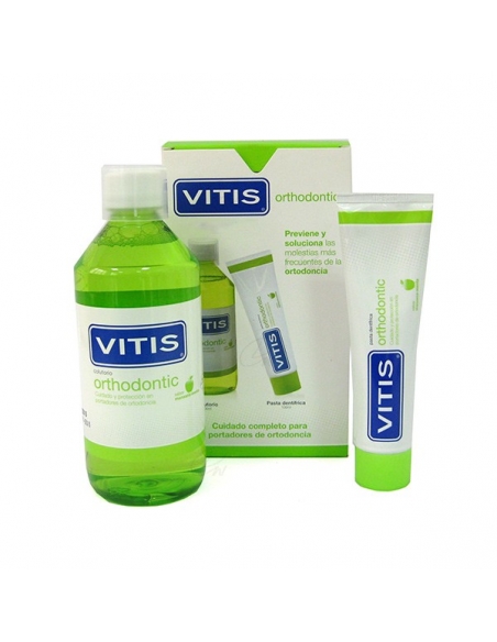 Vitis pack Orthodontic Colutorio 500 ml + Pasta dentífrica 100 ml