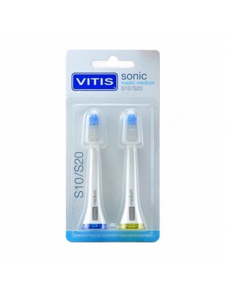 Vitis Recambio Cepillo Dental Electrico Medio Sonic S10/S20 2 Uds