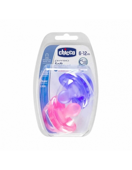 Chicco Physio Soft Chupete Silicona 6-12M Niña 2uds