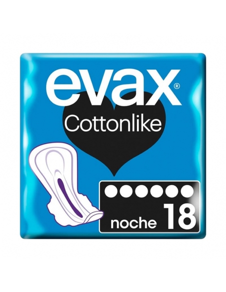 Evax Cottonlike Noche Compresas Con Alas 18 Uds
