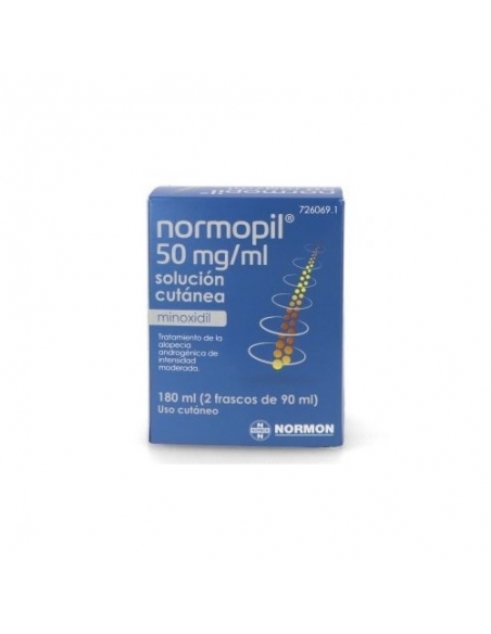 Normopil 50mg/ml 180ml 2 frascos de 90ml - Alopecia Moderada