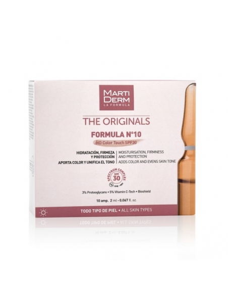 Martiderm Fórmula 10 HD Color Touch SPF 30 - 10 ampollas