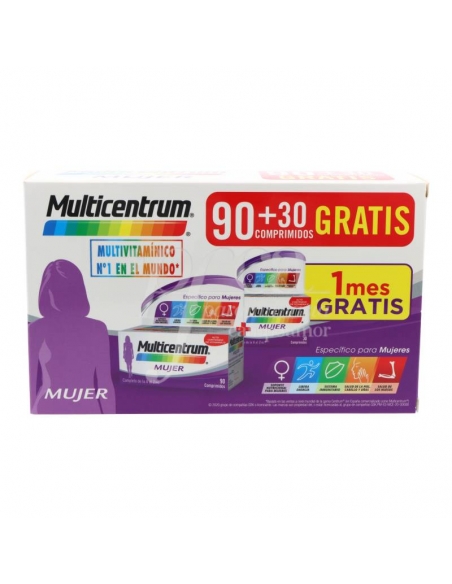 Multicentrum Mujer Pack 90 comprimidos + 30 gratis