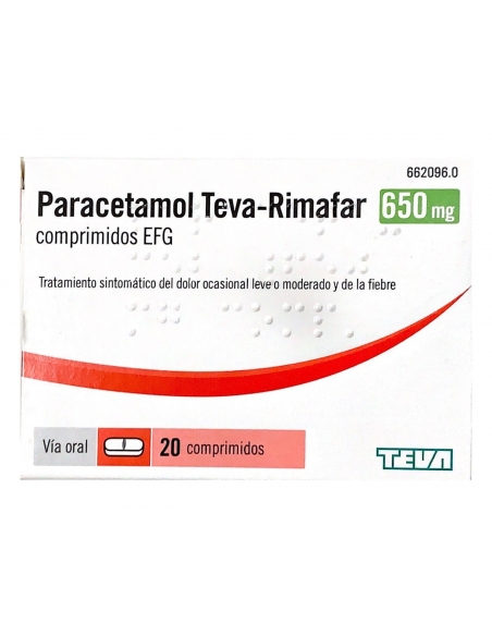 Paracetamol Teva Rimafar 650 Mg 20 Comprimidos Efg