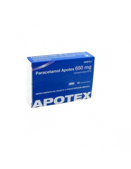 Paracetamol Apotex 650 Mg 20 Comprimidos Efg