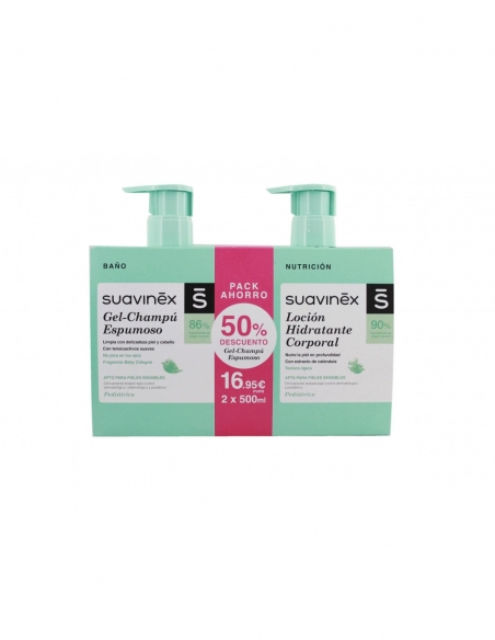 Suavinex Duplo Gel Espumoso + Locion  Pack 500 ml