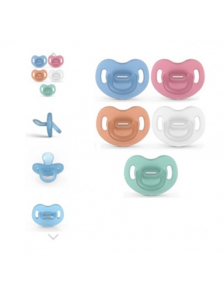 Chupo Suavinex fisiológico toda silicona 0-6 m: súper blandito, suave y flexible por lo que no marca la carita del bebe.