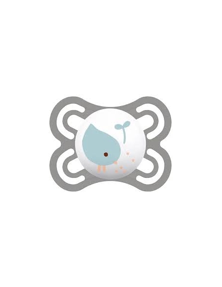 Chupete silicona mam perfect 0+m gris