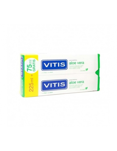 Pasta vitis aloe manzana menta 2 x 150 ml: Formula compuesta de vitamina E, flúor y xilitol que protegen la dentadura formando u