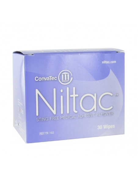 Convatec niltac toallitas 30 unidades: Eliminador de adhesivo médico de forma rápida e indolora.