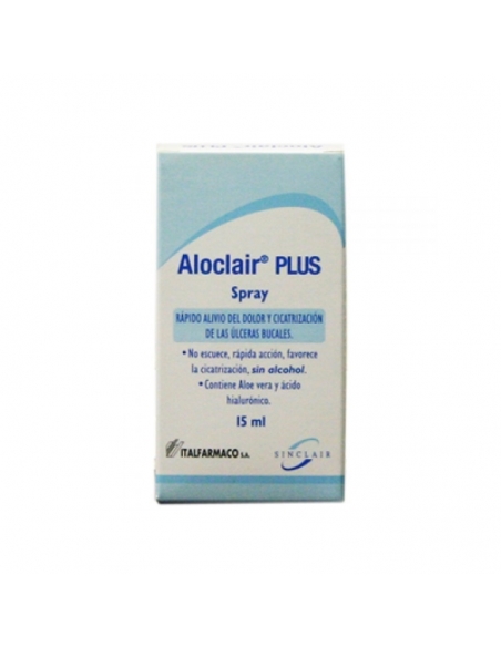 Aloclair plus spray 15 ml: Tratamiento bucal formulado y elaborado a base de ácido hialuronico y aloe vera que favorecen la rege
