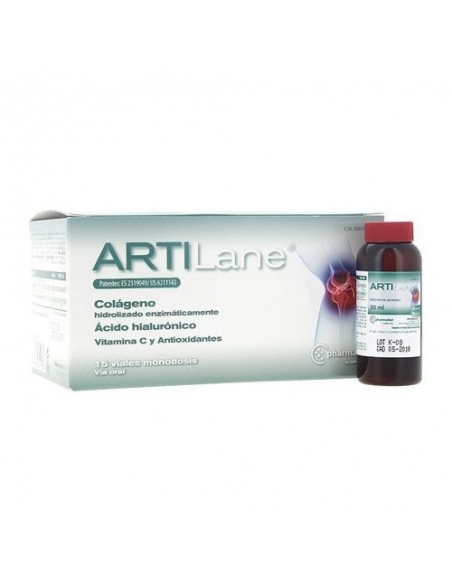 Artilane monodosis 15 ampollas complemento alimenticio recomendado para el buen funcionamiento de los huesos, músculos y cartíla