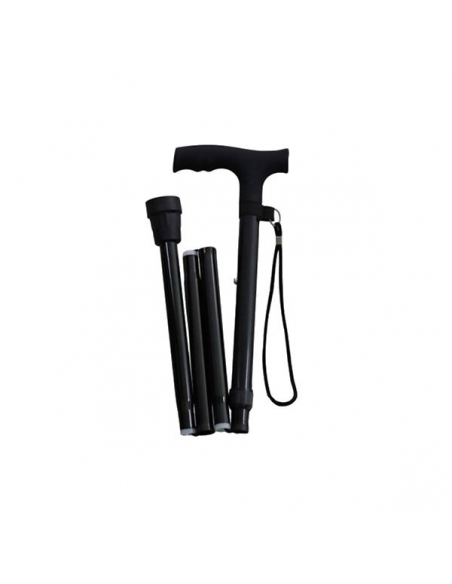 Sap Baston Plegable Aluminio Negro           