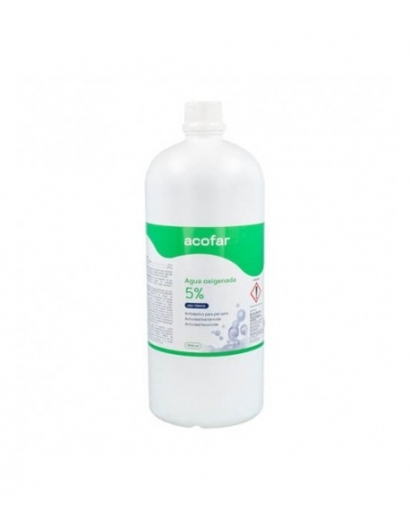 Agua oxigenada acofar 5% 1000 ml: Antiséptico y desinfectante para el cuidado de heridas.