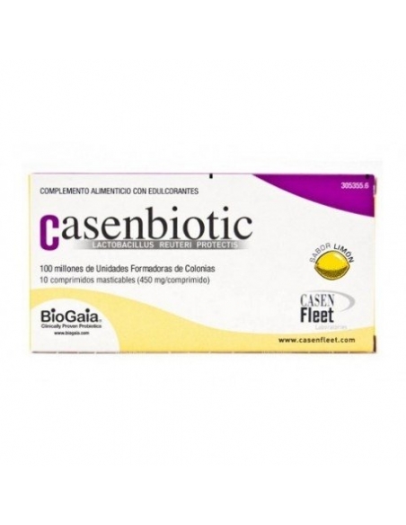 Casenbiotic limón 450 mg 10 comprimidos masticables: Fórmula recomendada para recuperar la flora intestinal.