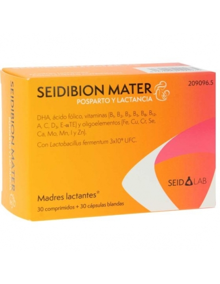 Seidibion mater 30 cápsulas + 30 comprimidos: Complemento alimenticio recomendado para restablecer el equilibrio nutricional en