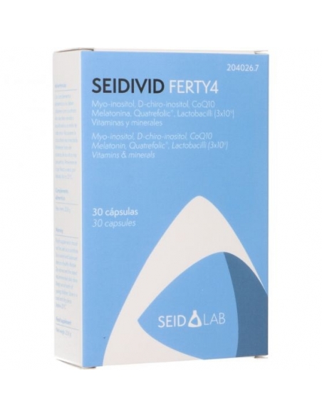 Seidivid ferty4 30 cápsulas: Recomendado a la etapa preconceptiva de la mujer ayudando a la producción de ovocitos.
