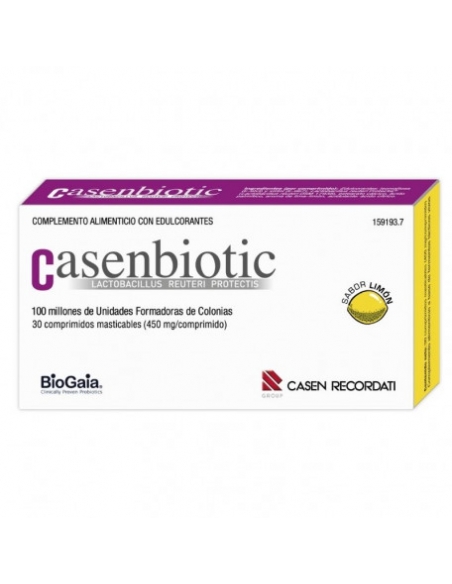 Casenbiotic limón 450 mg 30 comprimidos masticables: Fórmula recomendada para recuperar la flora intestinal, cuando se tome anti