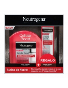 Neutrogena cellular boost facial pack crema noche+ contorno ojos: Crema de noche con HexinolITM anti-edad que estimula la produc