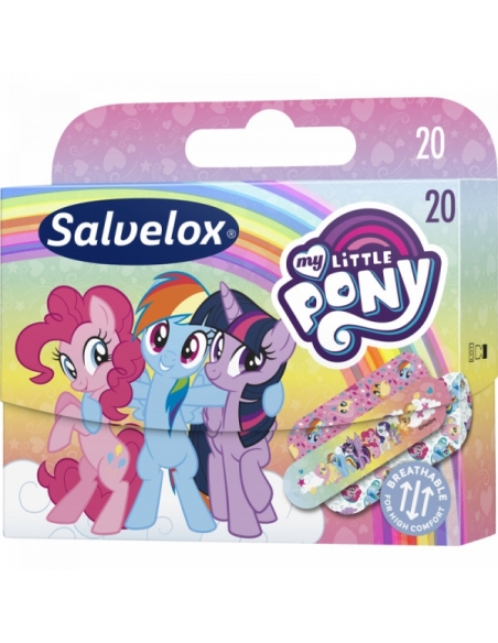 Salvelox apósito infantil my little pony 20uds. Tiritas infantiles transpirables y flexibles.