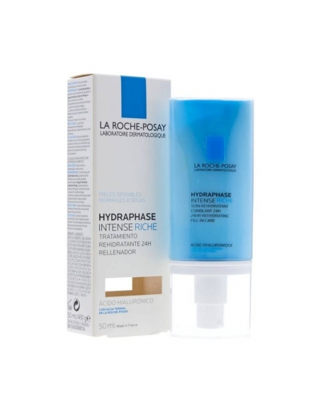 Roche posay hydraphase HA rica 50ml: Crema rica con Ácido Hialuronico que hidrata la piel durante 72 horas, aportando luminosida